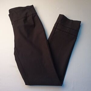 Soft Surroundings Cropped Leggings Size XS Mid Rise Black Eyelet Trim Stretch